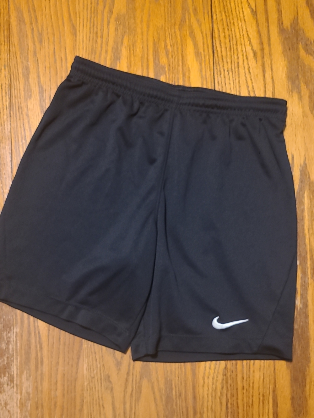 Nike Black Athletic Performance Shorts with White Logo - Large